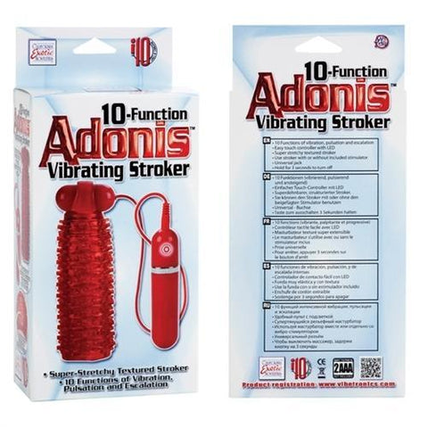 10-Function Adonis Vibrating Strokers - Red