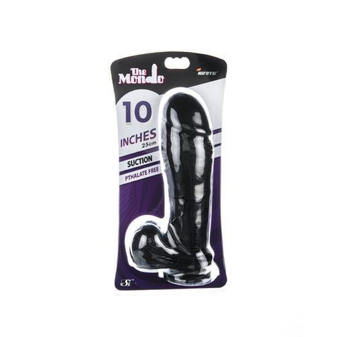 10" Thick Cock W/balls & Suction - Black